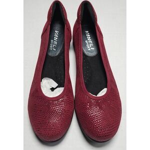 Vaneli Sport Donia Amaranto E Printed Leather Ballet Wedge Pumps Womens 6.5 WIDE